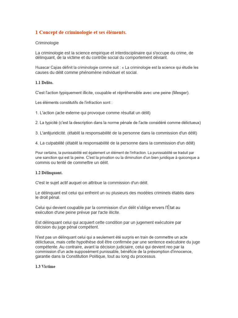 Introduction à la criminologie et droit pénal | PDF | Loi criminelle ...