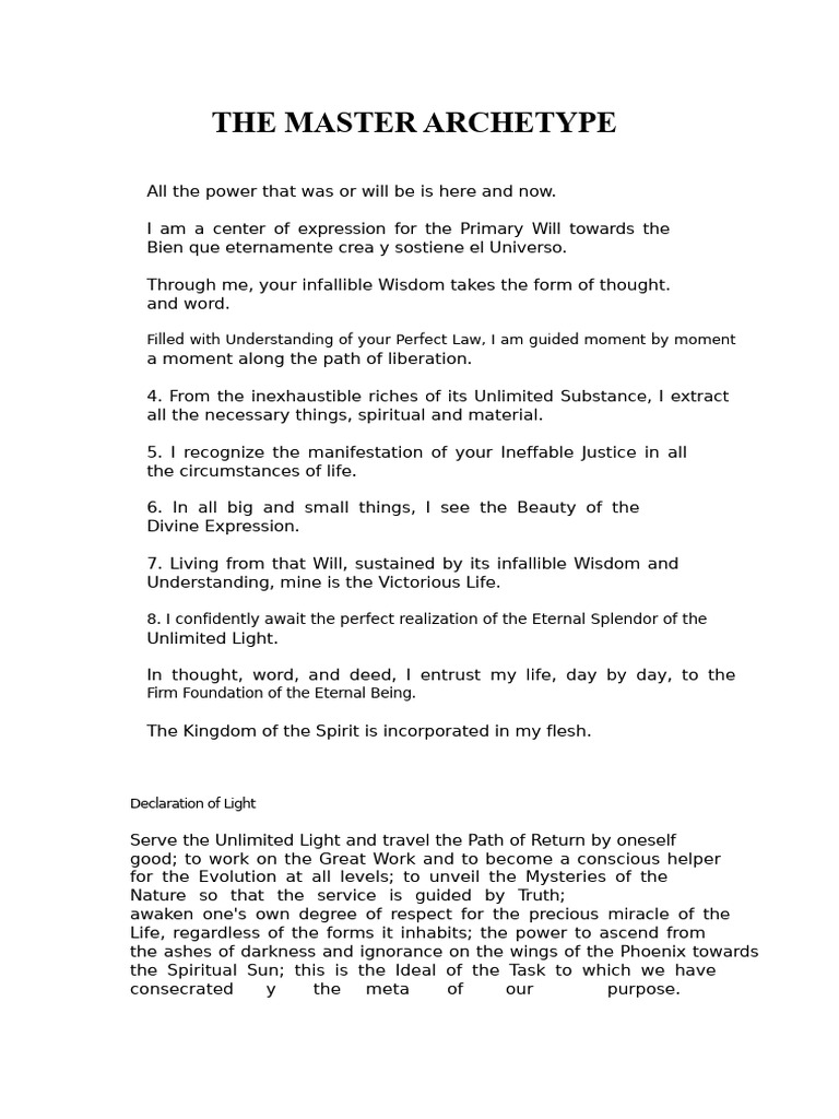 The Master Archetype: A Spiritual Guide | PDF