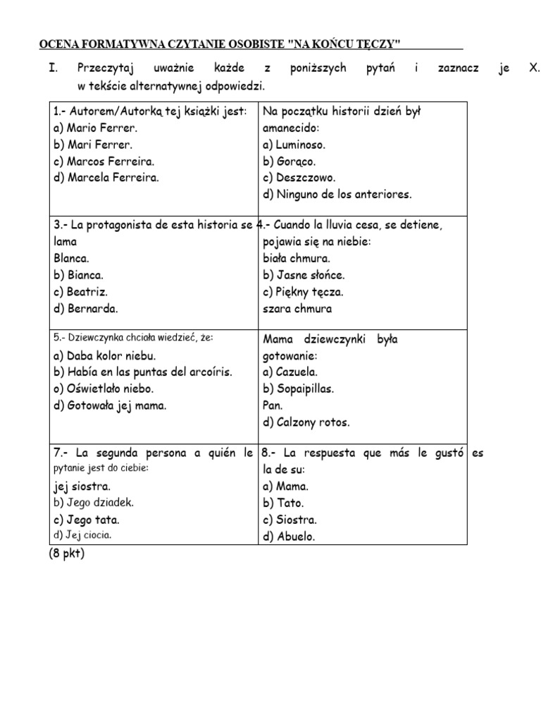 Test Na Końcu Tęczy | PDF