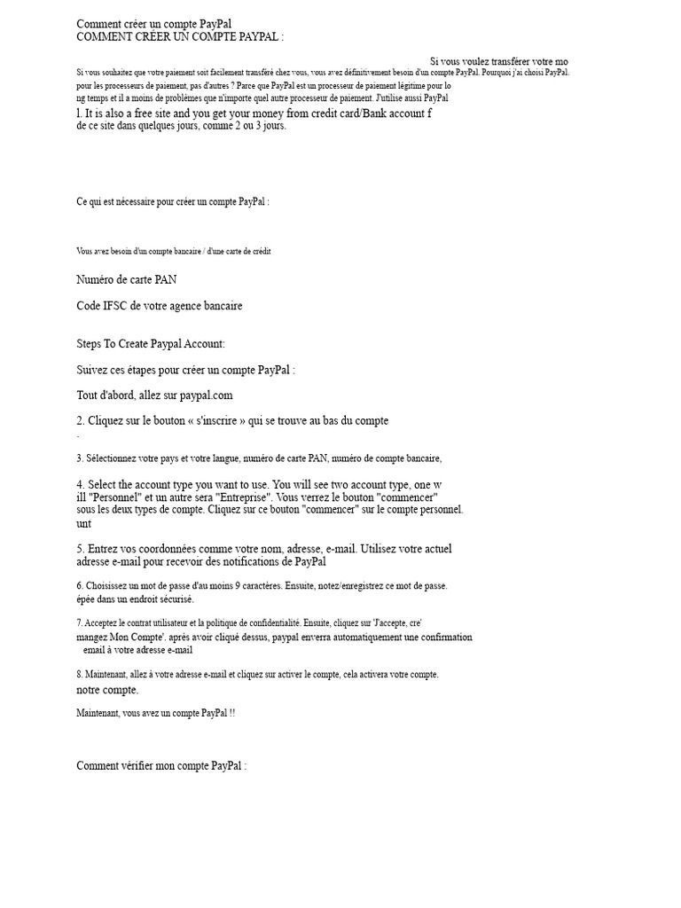 Créer et vérifier un compte PayPal | PDF | PayPal | Banques