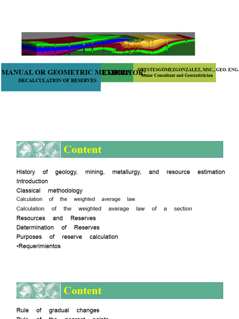 Geometric Methods for Reserve Calculation | PDF | Volume | Mining