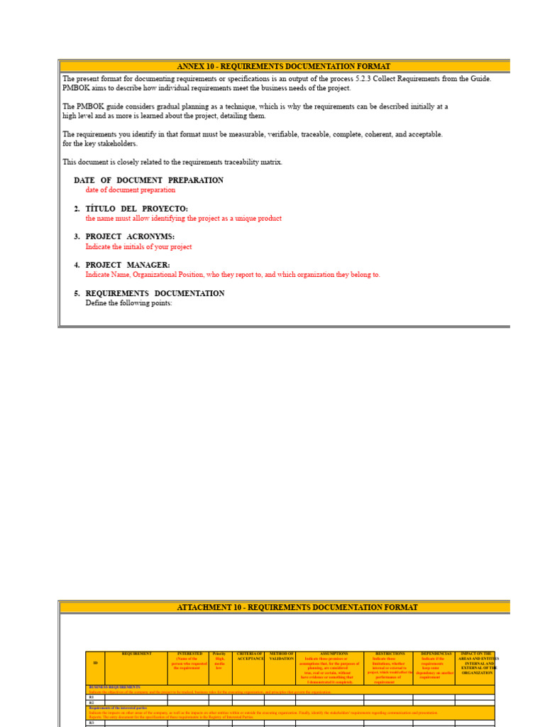 Requirements Documentation Format | PDF