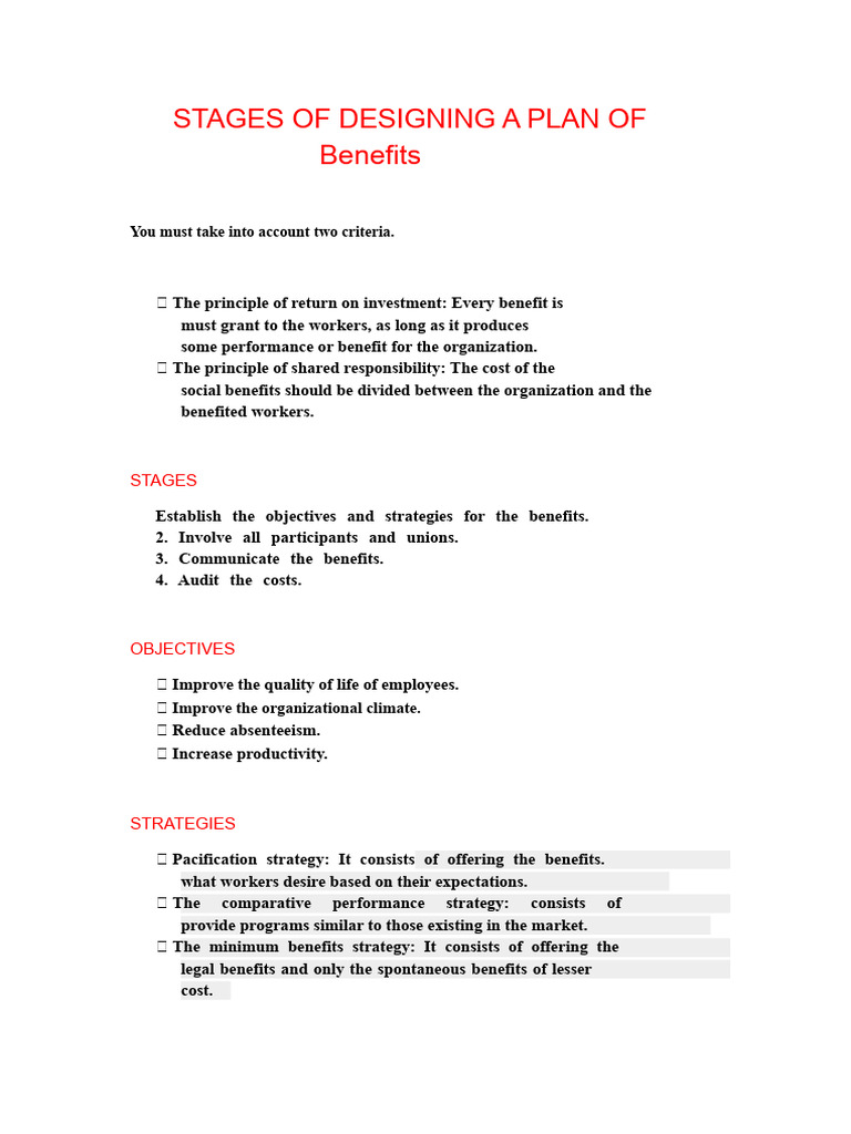 Designing Employee Benefit Plans | PDF
