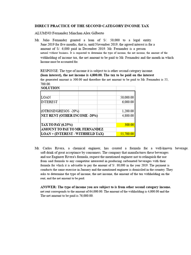 Practice of Second Category Income Tax - 2021-Ii | PDF | Money | Payments