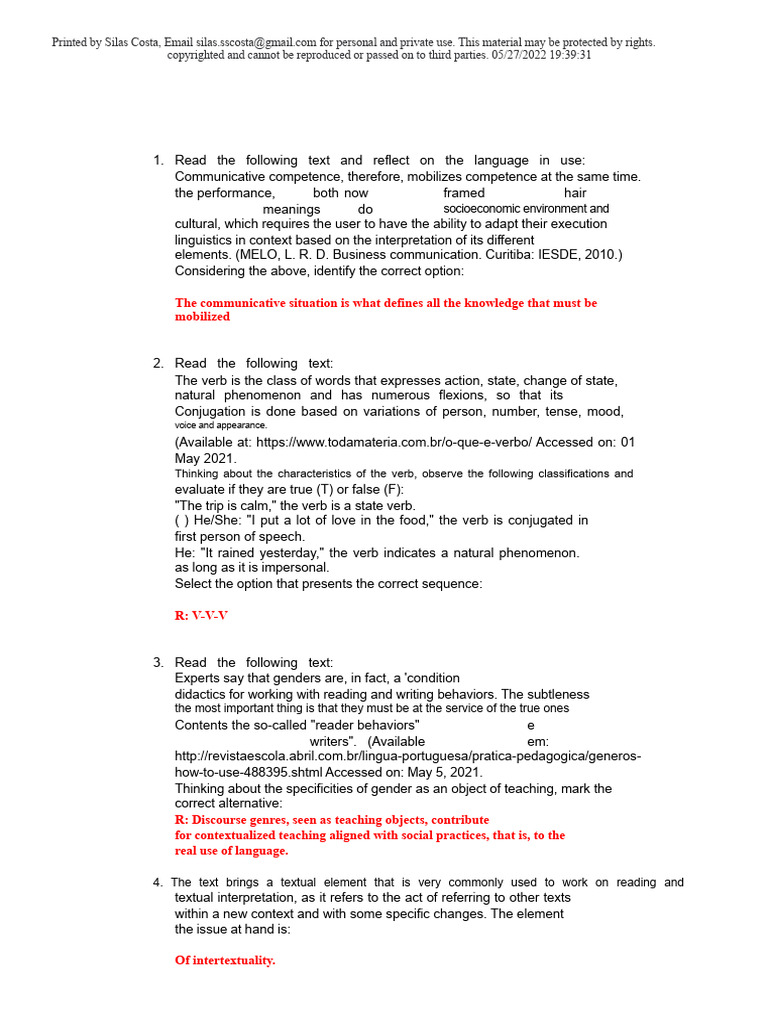 Understanding Language and Grammar Concepts | PDF | Word | Verb