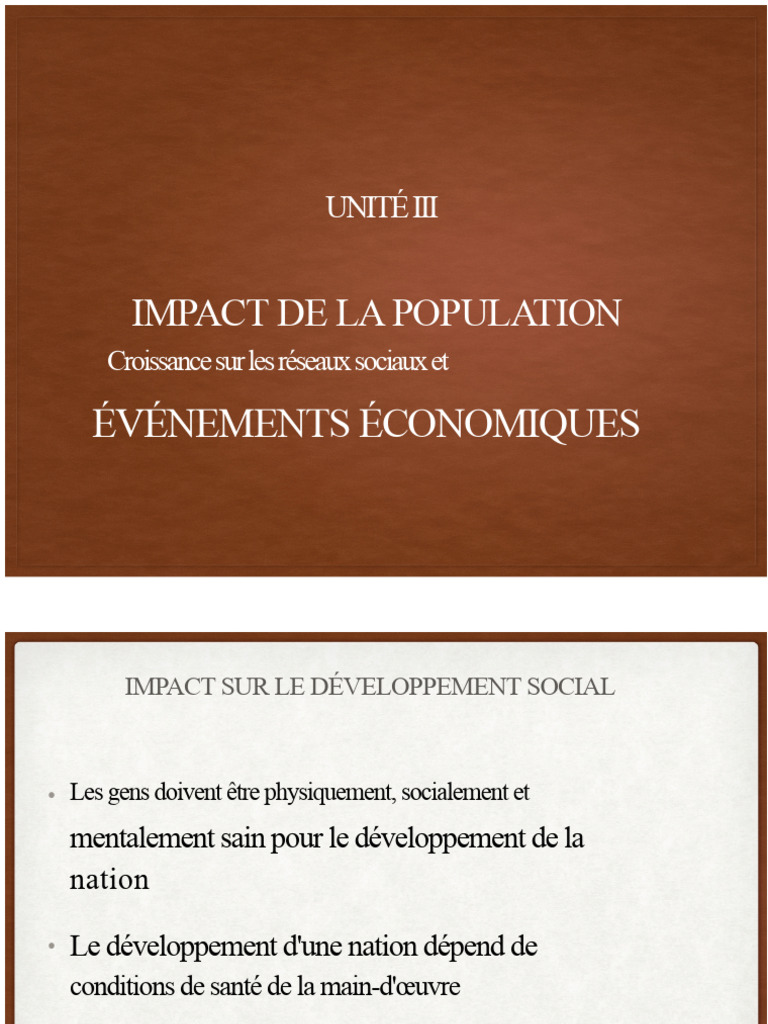 Impact de la Croissance Démographique sur le Développement Social | PDF ...