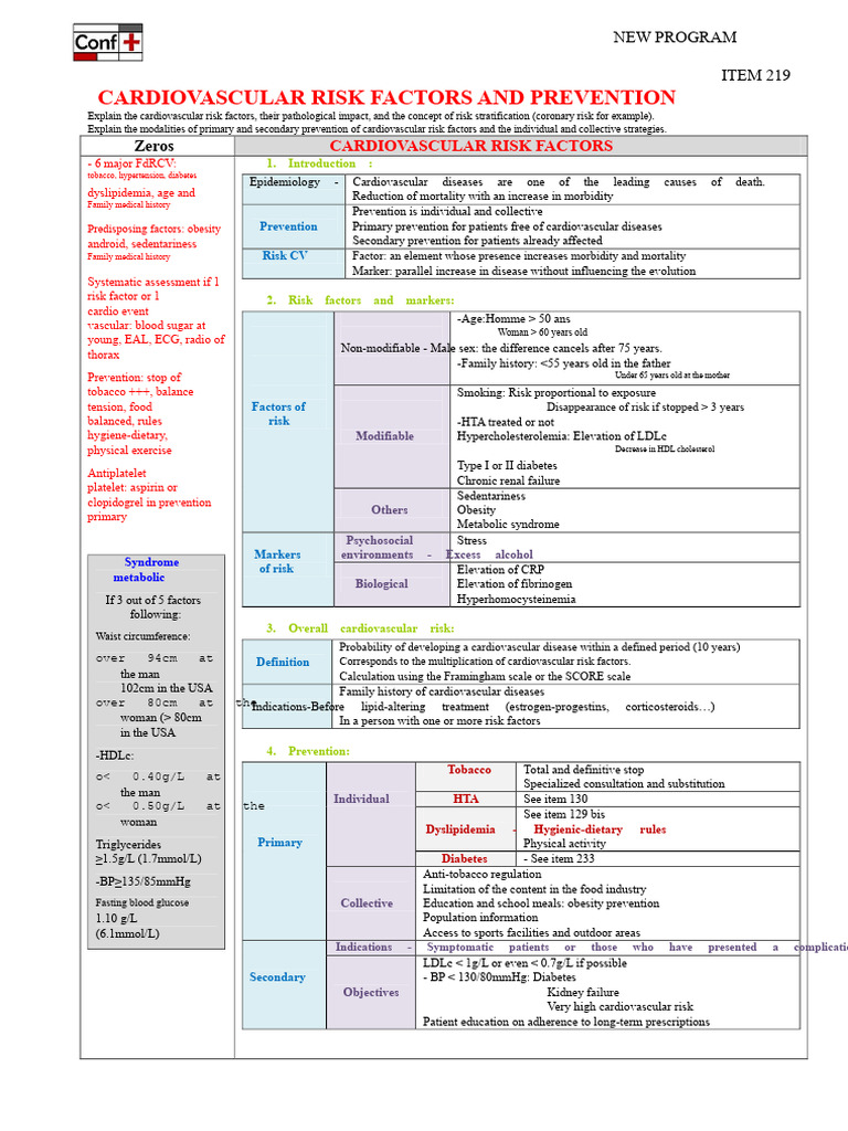 219 Cardiovascular Risk Factors and Prevention - 0 | PDF ...