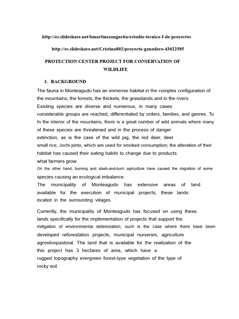 Wildlife Protection Project | PDF | Conservation Biology | Endangered ...