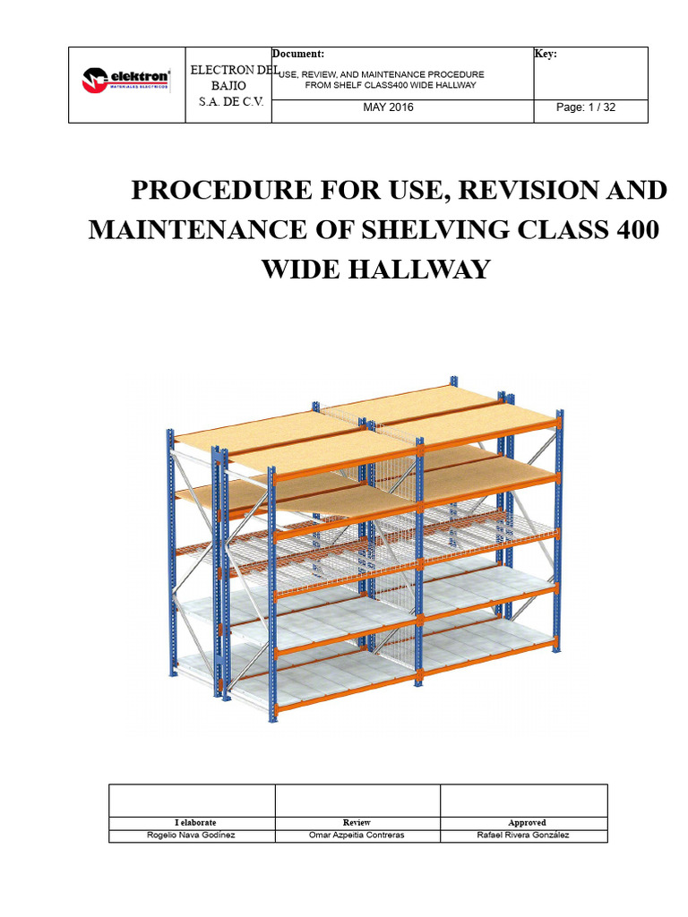 Class 400 Shelving Maintenance Guide | PDF | Forklift | Pallet