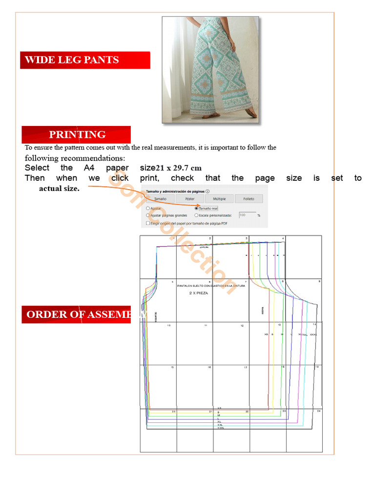PDF Wide Leg Pants Pattern | PDF