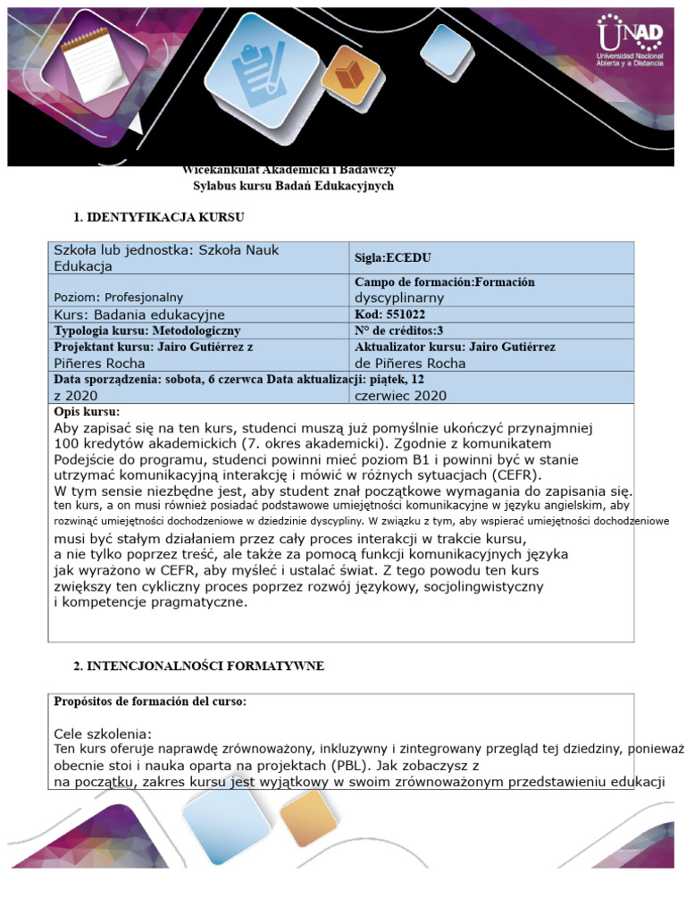 Program Nauczania Badań Edukacyjnych | PDF