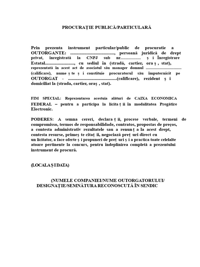 Procurație Publică | PDF