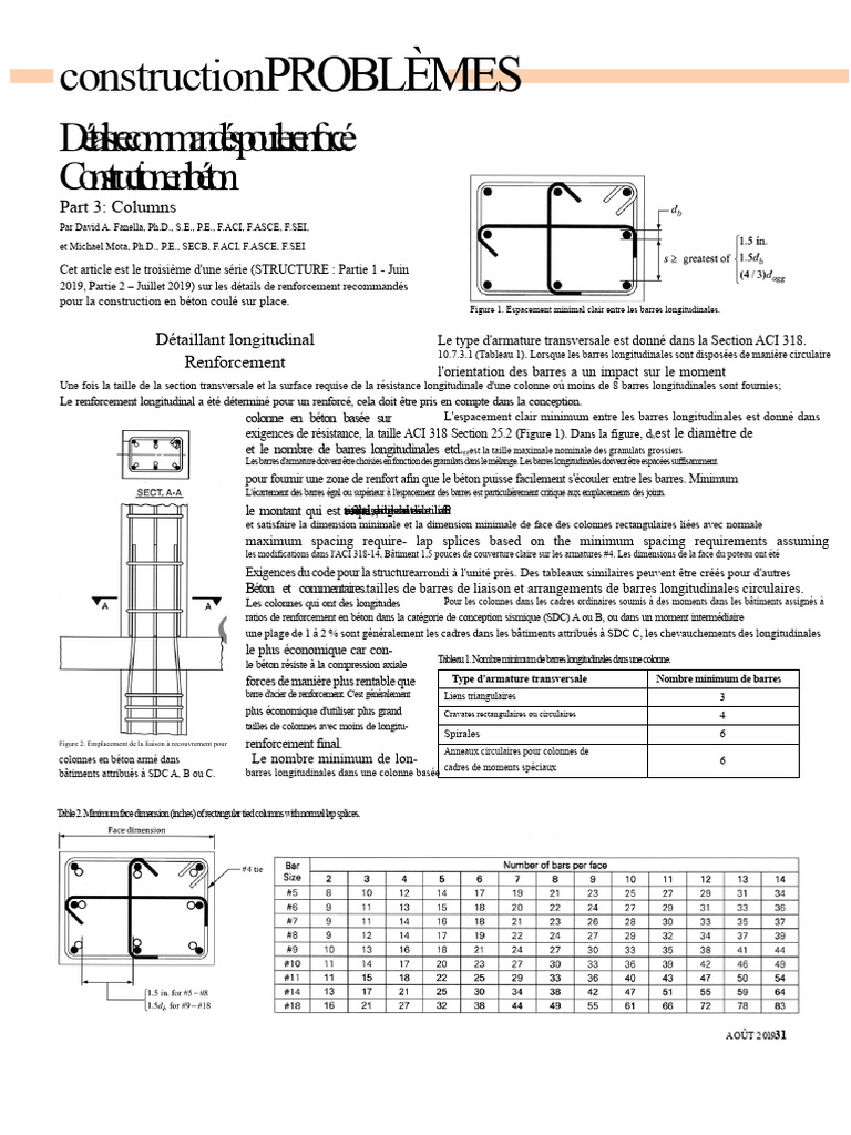 Détails de renforcement pour colonnes en béton | PDF | Béton | Béton armé