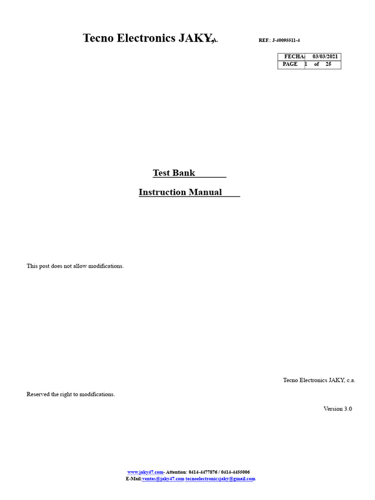 Test Bank Instruction Manual for Vehicles | PDF | Power Supply ...
