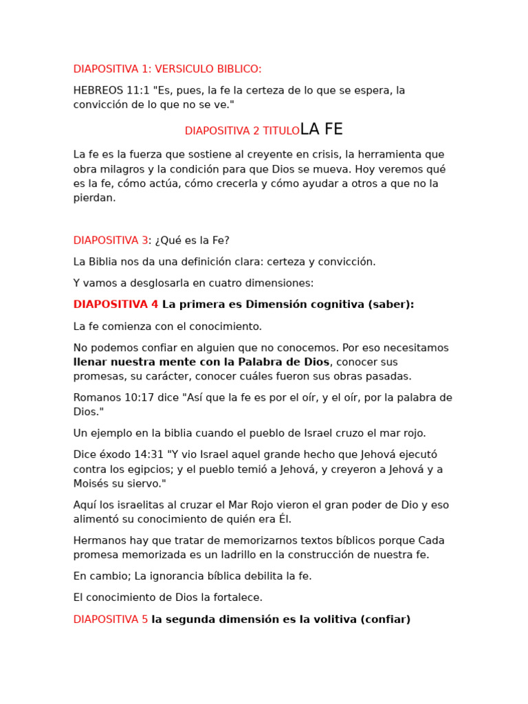 Dimensiones y Crecimiento de la Fe | PDF | Oración | Biblia