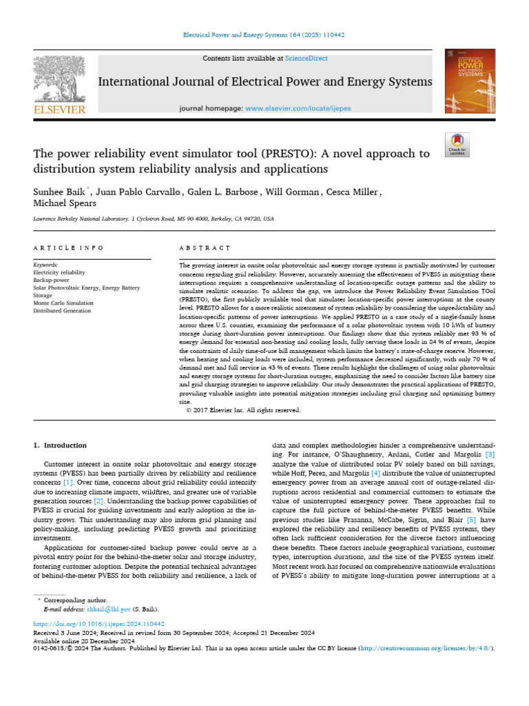 Power System Reliability Paper | PDF | Photovoltaic System | Photovoltaics