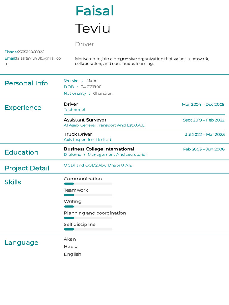 Faisal Resume 827 | PDF