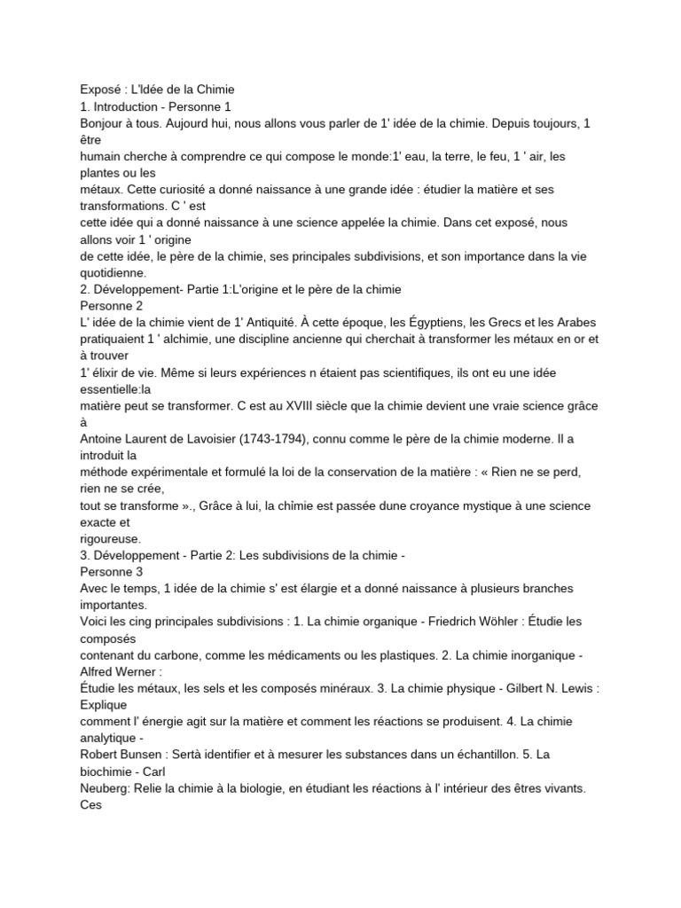 L'idée de la chimie et son impact | PDF | Chimie | Science