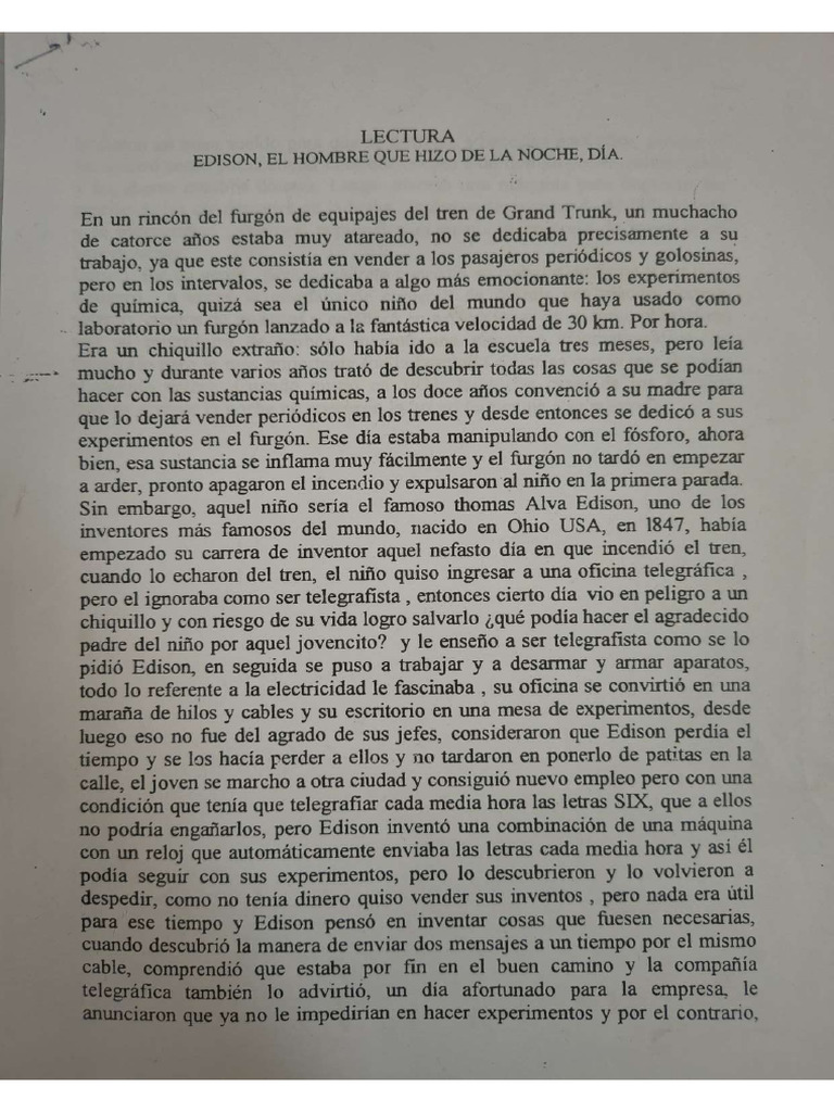 Lectura Del Hombre Que Hizo La Noche Dia | PDF