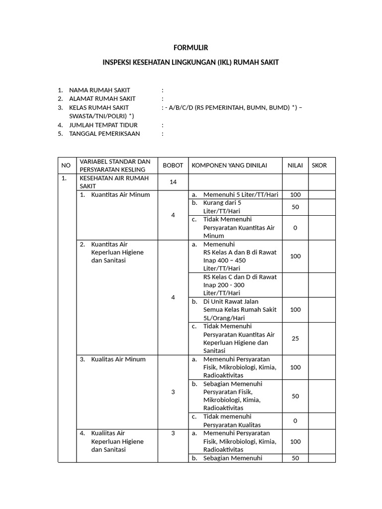 Formulir Ikl | PDF