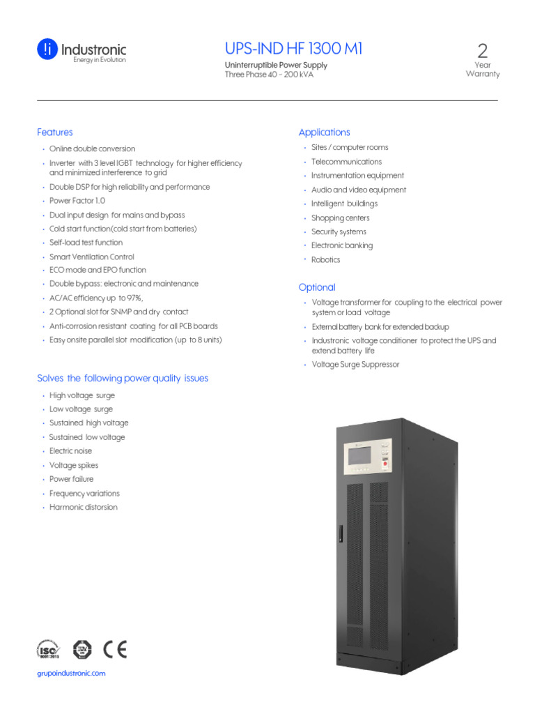 High-Efficiency Three-Phase UPS System | PDF | Power Supply ...