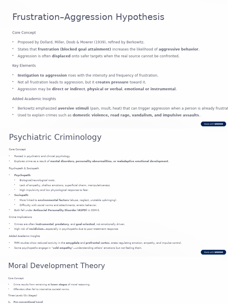 Understanding Crime: Key Theories Explained | PDF | Psychopathy ...