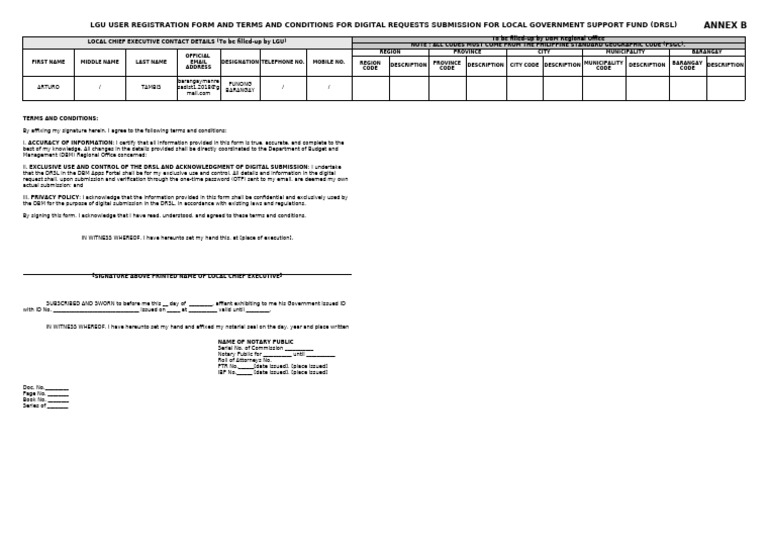 LGU Registration Form for Digital Requests | PDF