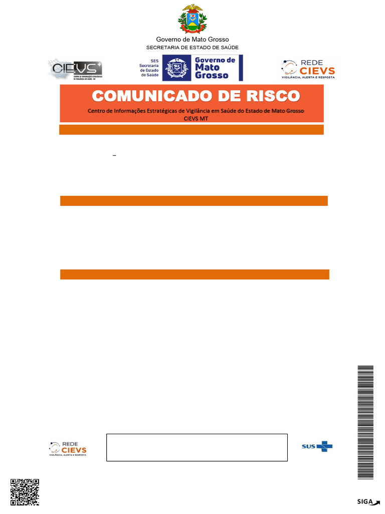 Comunicado de risco alerta do Sarampo | PDF | Sarampo | Epidemiologia