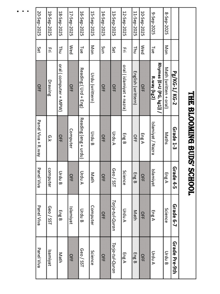 Datesheet 2nd Term | PDF