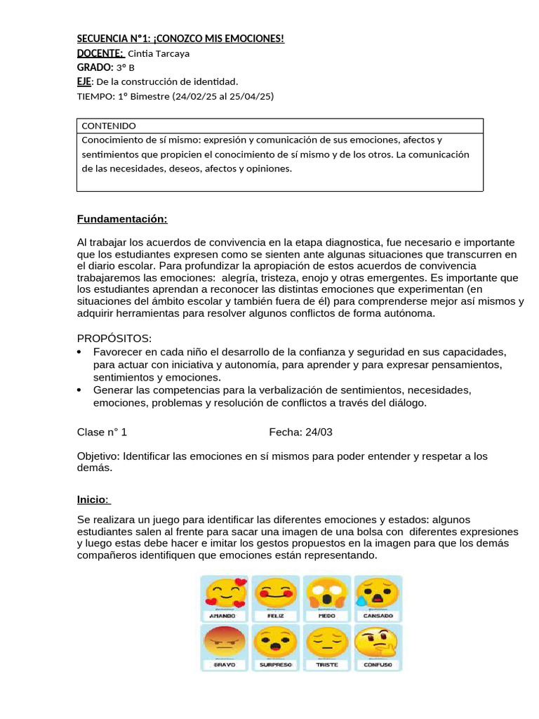 Identificación de Emociones en Niños | PDF | Las emociones | Ciencias ...