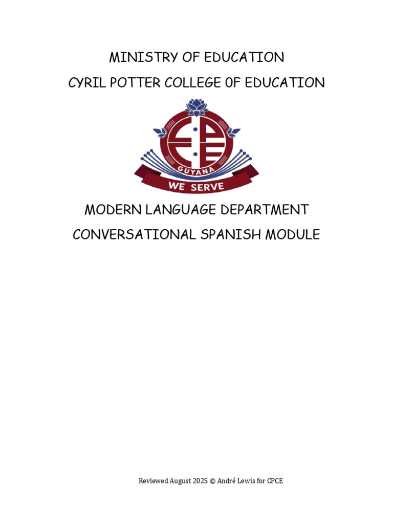 Conversational Spanish Module Units 1-15 | PDF