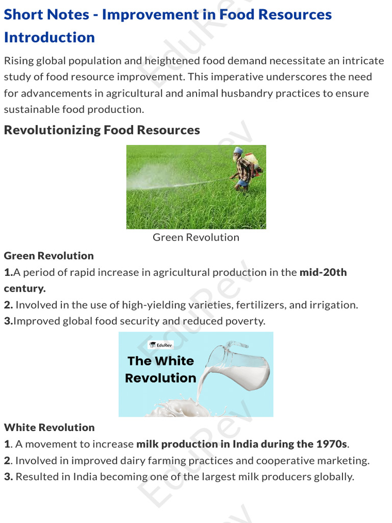 Enhancing Food Resources and Production | PDF | Plant Nutrition ...