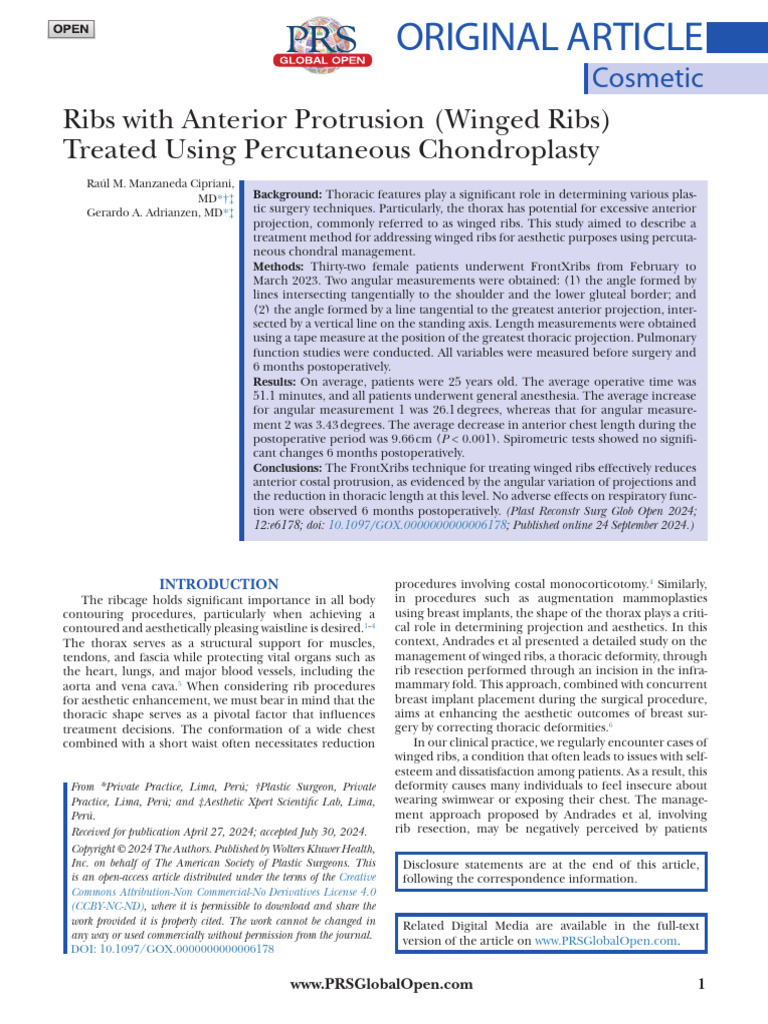 Ribs With Anterior Protrusion Winged Ribs .76 | PDF | Thorax | Surgery