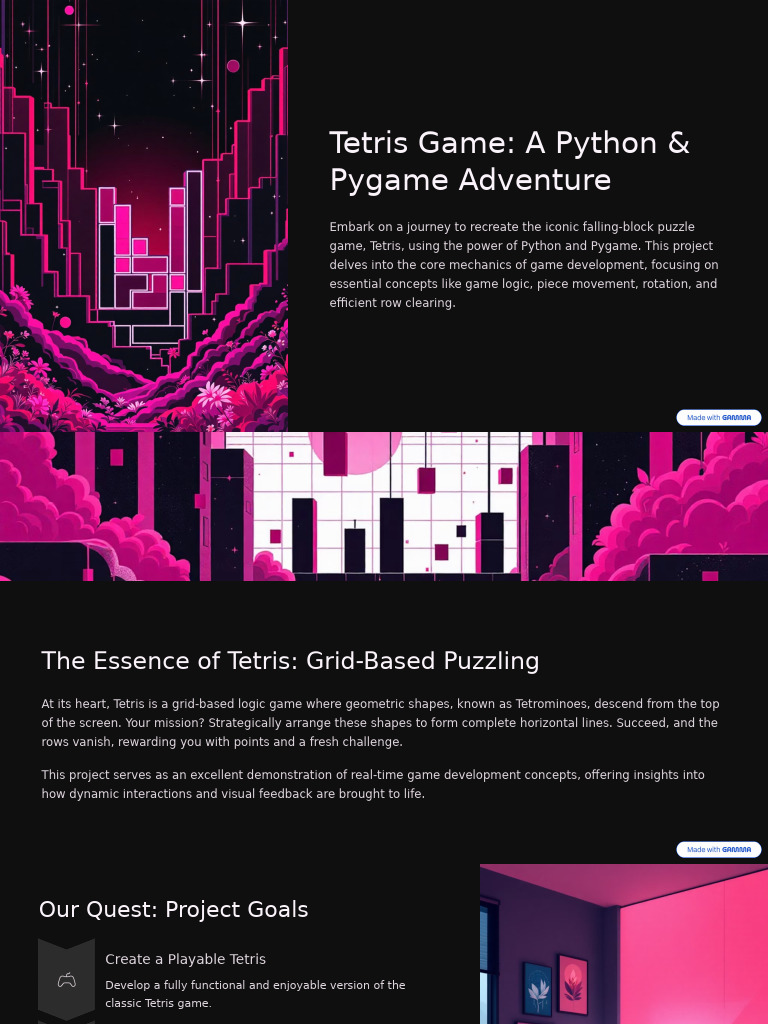 Tetris Game A Python and Pygame Adventure | PDF | Computing