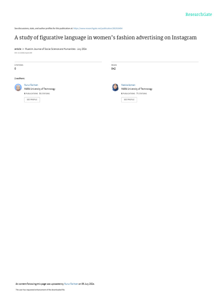 Figurative Language in Fashion Ads on Instagram | PDF | Rhyme | Advertising