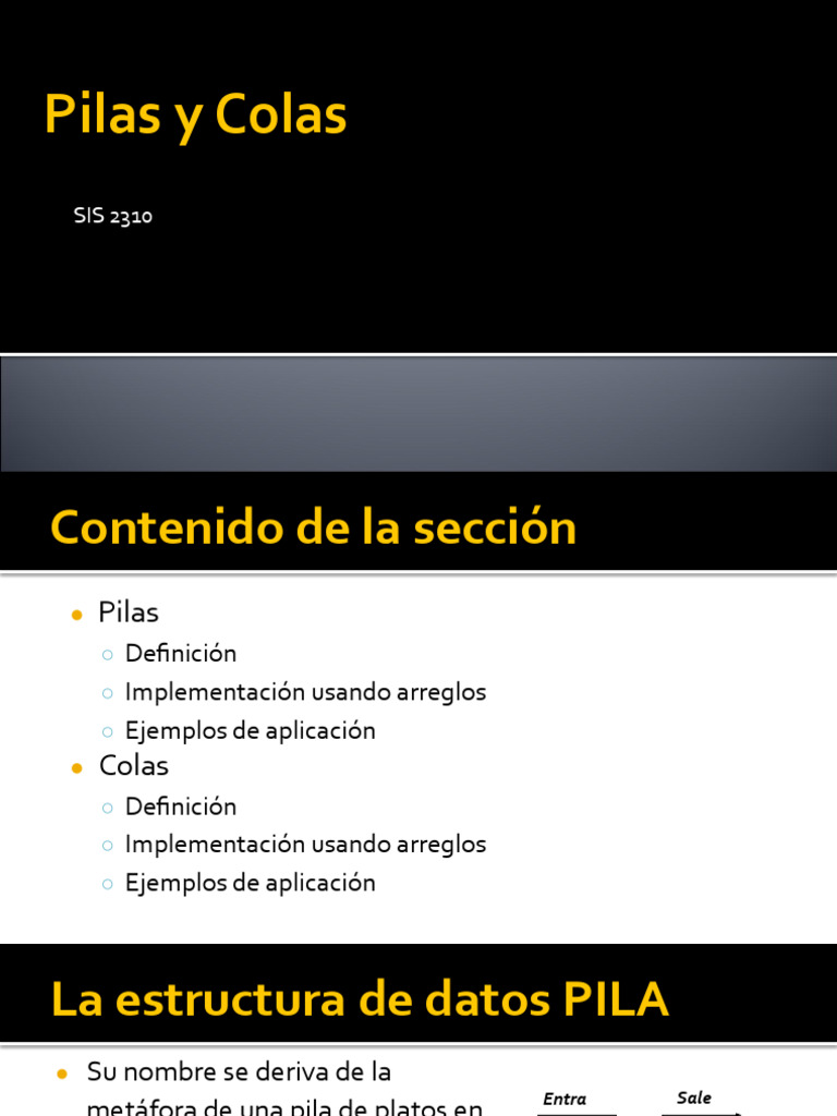 Pilas y Colas: Definición y Ejemplos | PDF | Algoritmos y Estructuras ...