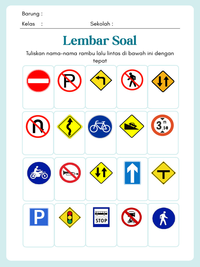 Lembar Soal Rambu | PDF