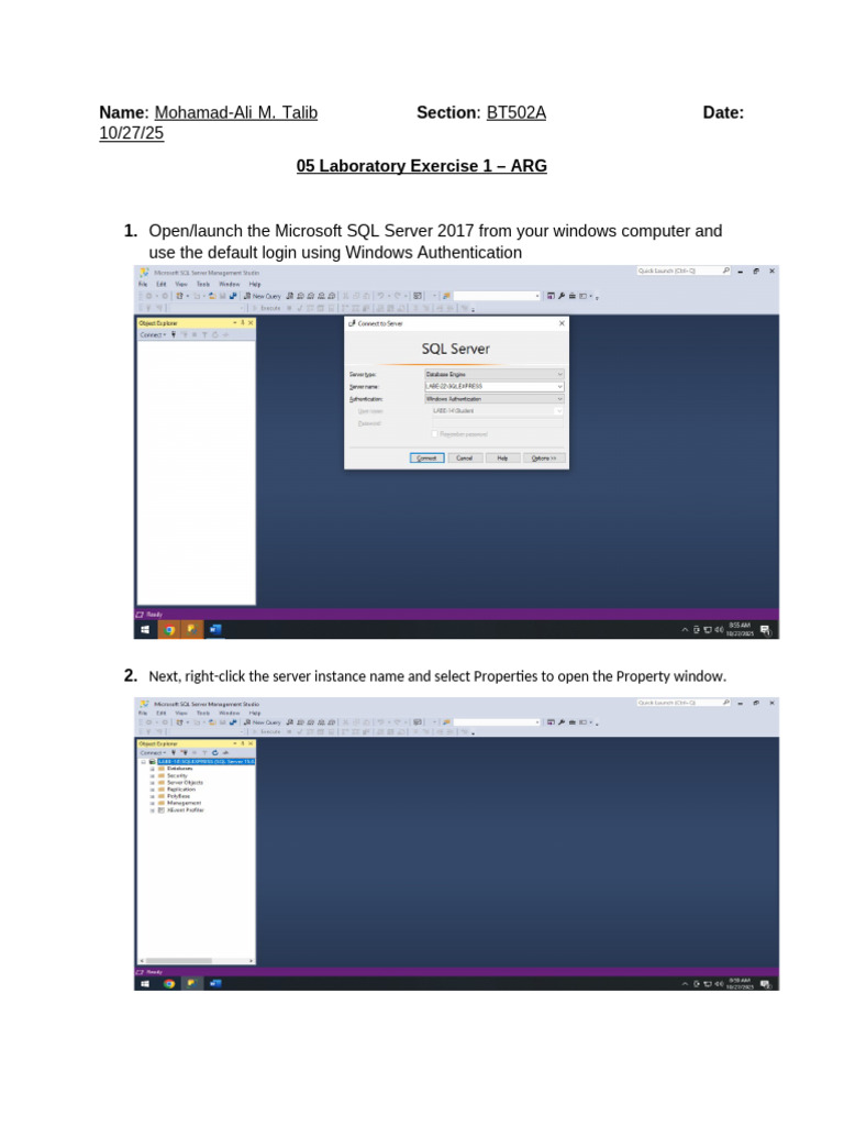 05 Laboratory Exercise 1 - ARG_A.D.s_mohamad-Ali M. Talib | PDF