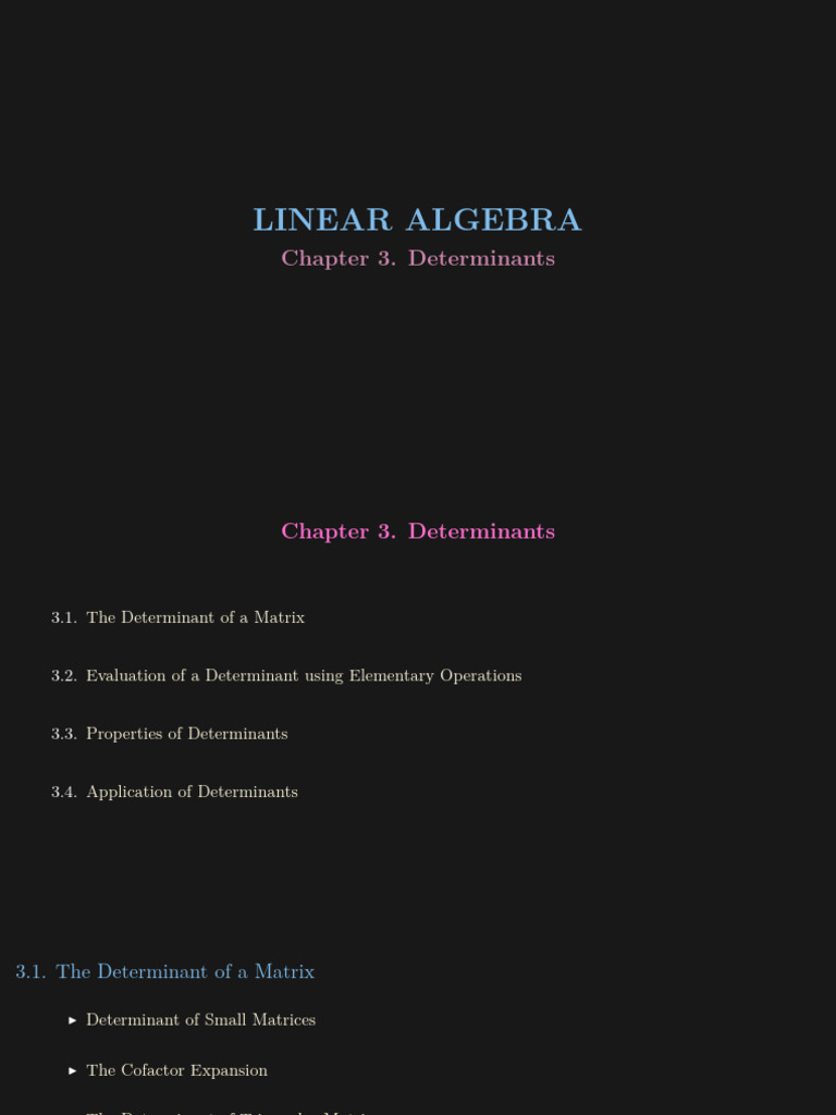 Understanding Determinants in Linear Algebra | PDF | Determinant ...