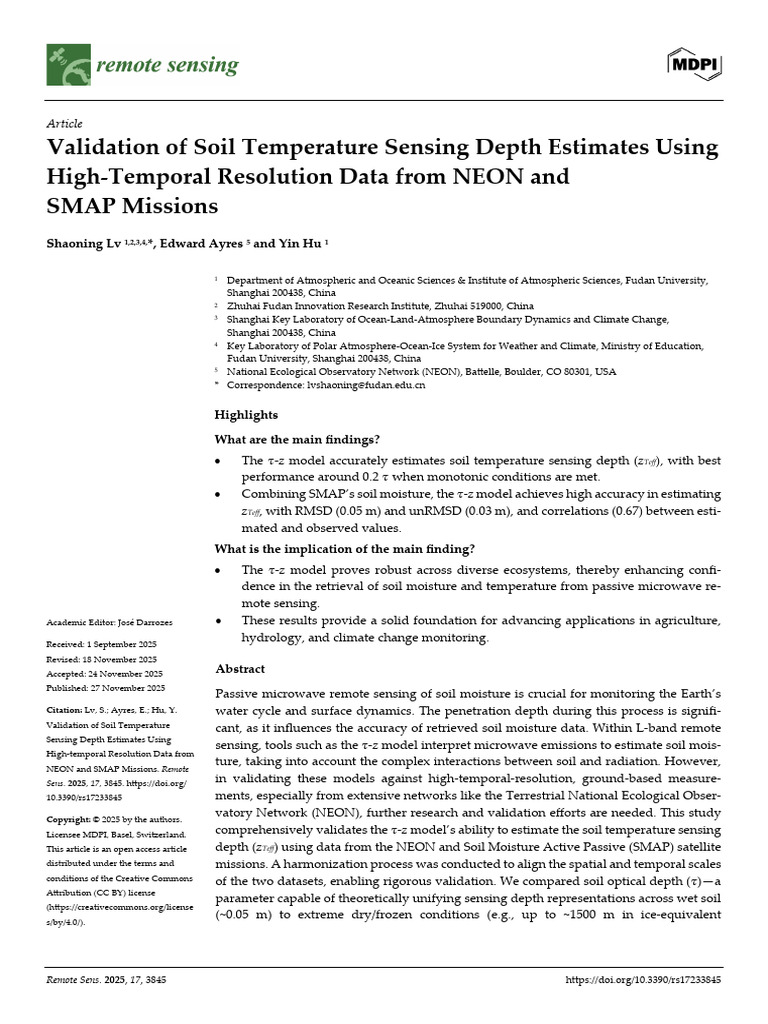 Remotesensing 17 03845 | PDF | Remote Sensing | Soil