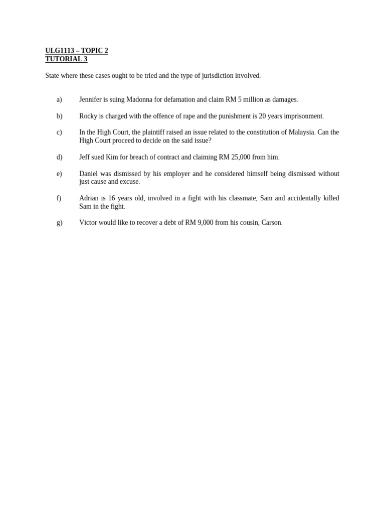 Tut 3 - Topic 2 | PDF