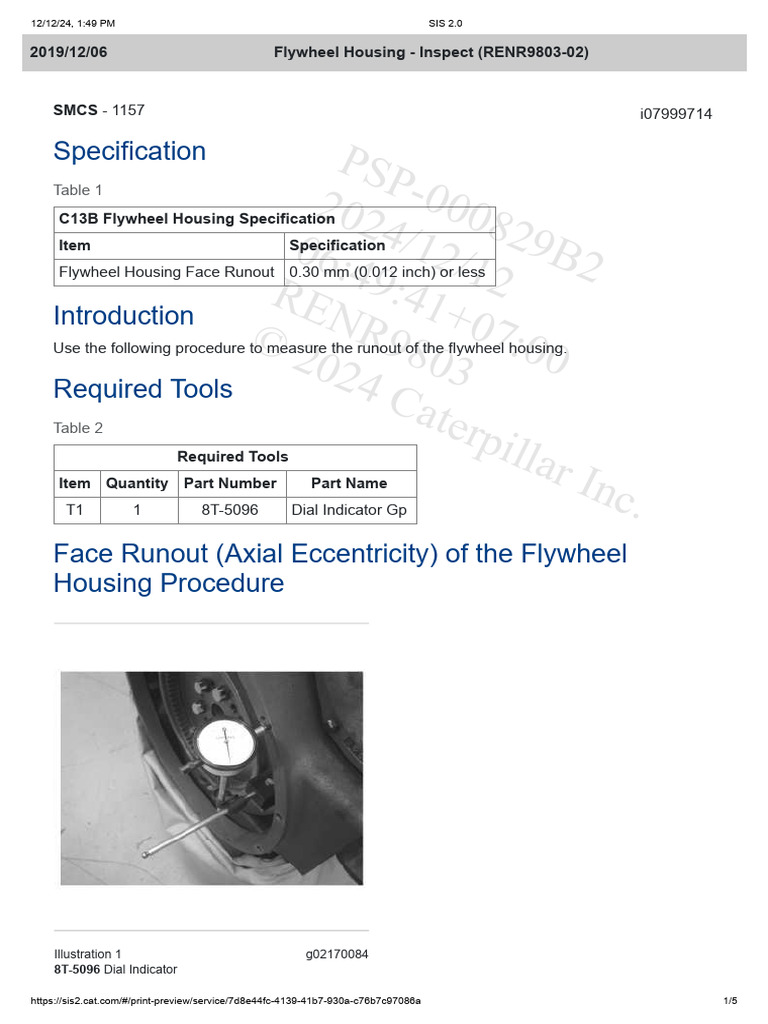 Flywheel Housing - Inspect (RENR9803-02) | PDF