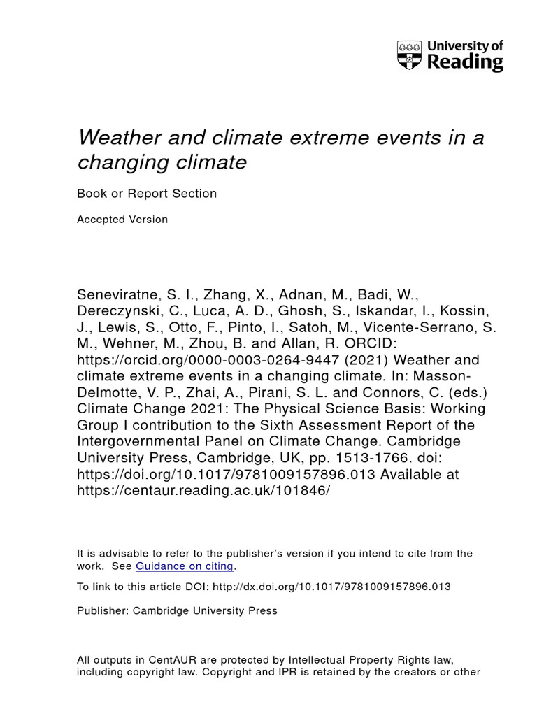 Climate Change and Extreme Weather Events | PDF | Extreme Weather | Drought