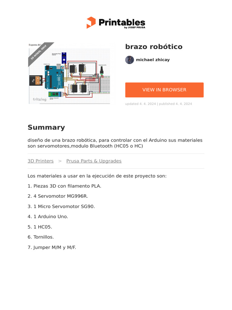 Brazo Robotico | PDF