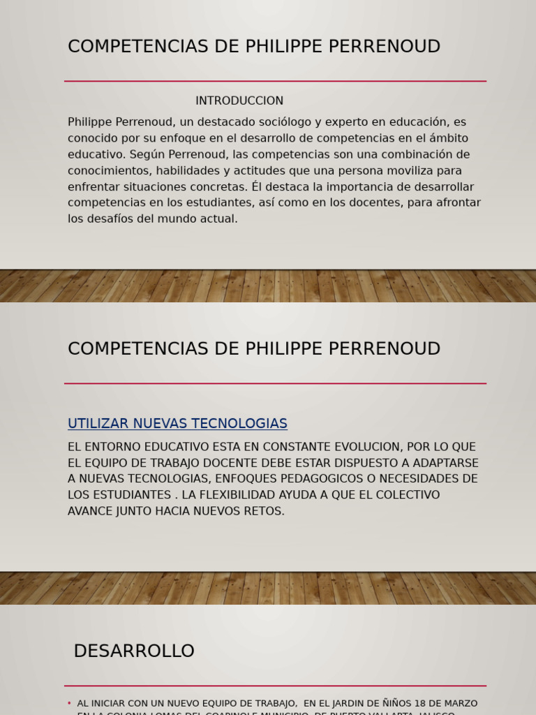 Competencias Educativas de Perrenoud | PDF | Enseñando | Tecnología de ...
