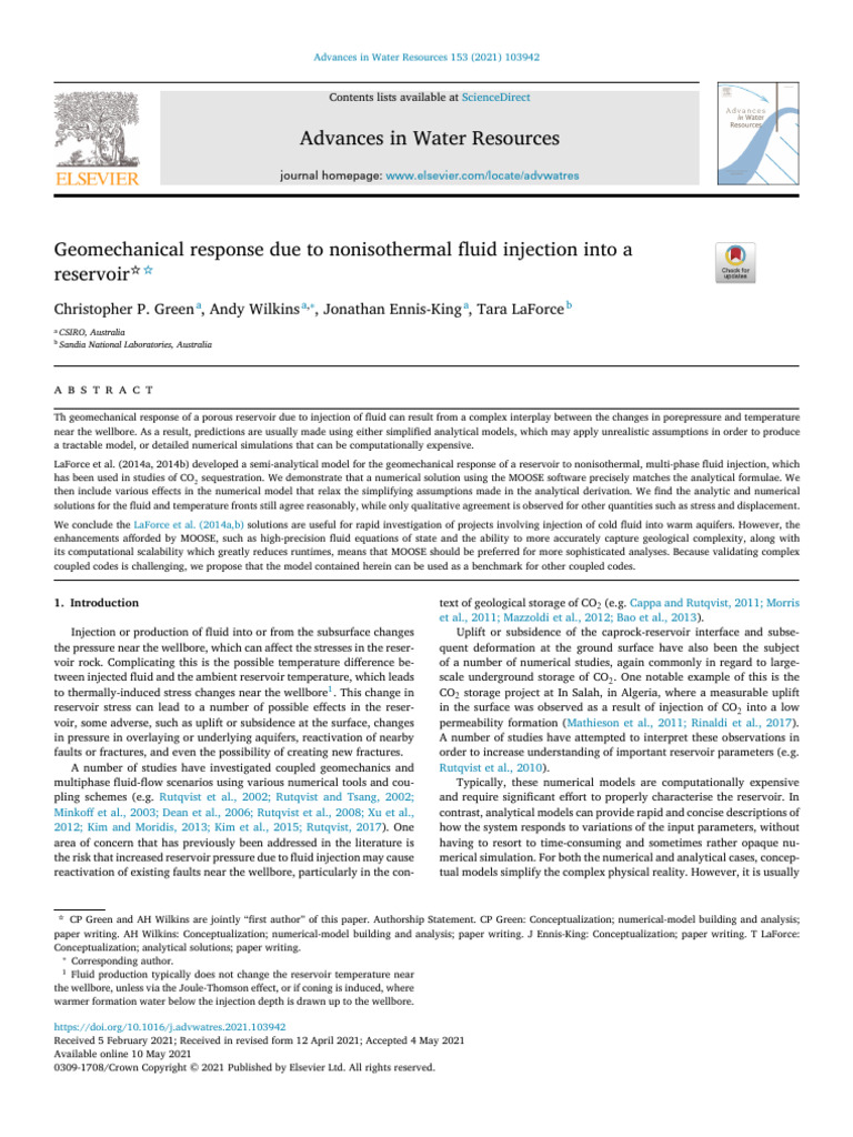 Geomechanical Response to Fluid Injection | PDF | Petroleum Reservoir ...