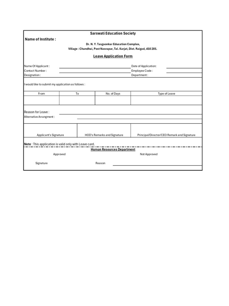 Leave Format | PDF