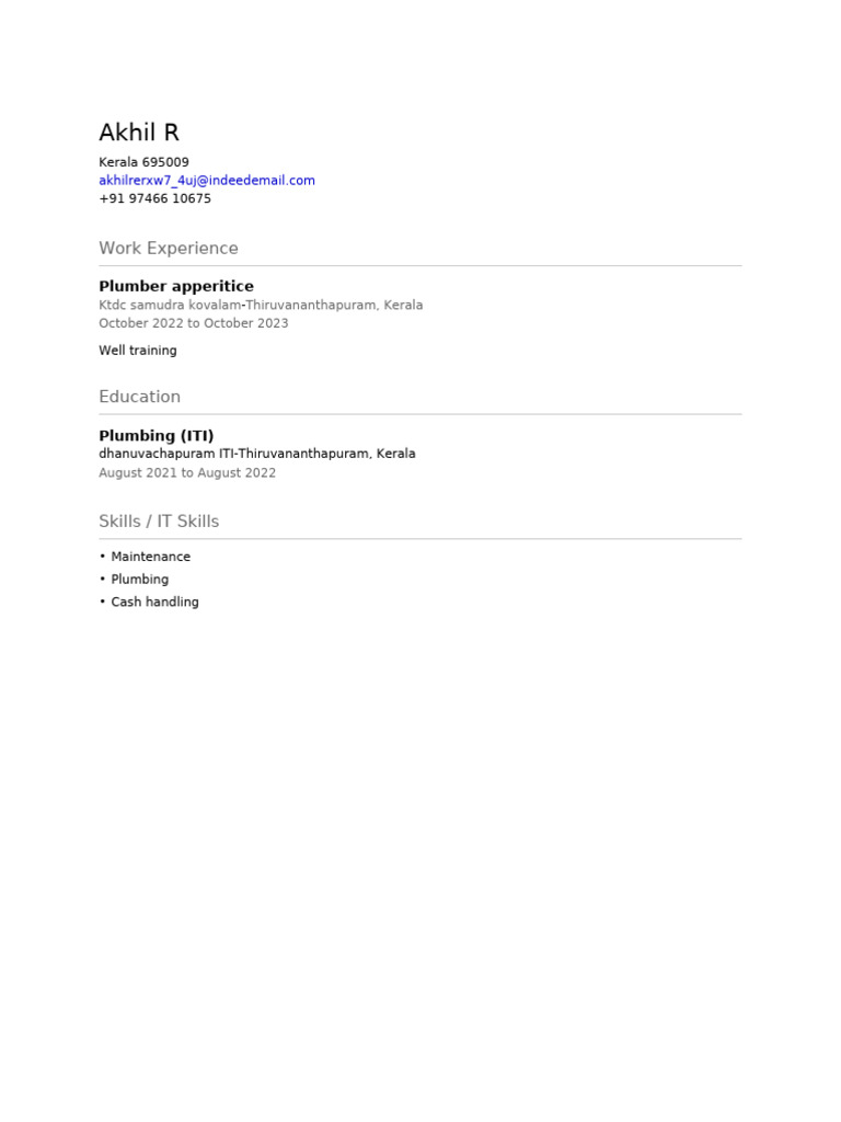 Resume Akhil R | PDF