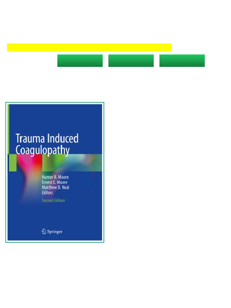 Trauma Induced Coagulopathy Hunter B. Moore Ebook Compact PDF | PDF ...