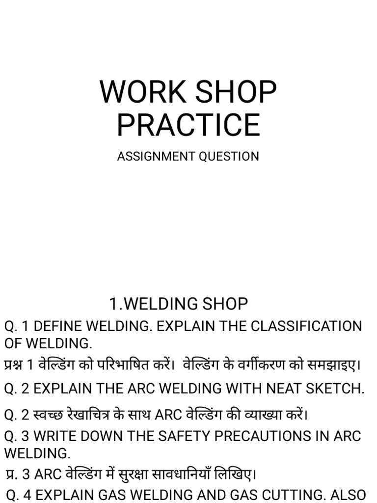 Work Shop Assignment | PDF